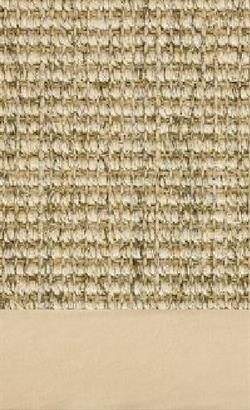 Sisal Salvador birke 086 tæppe med kantbånd i microfiber creme